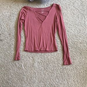 Pink Long sleeve top.
